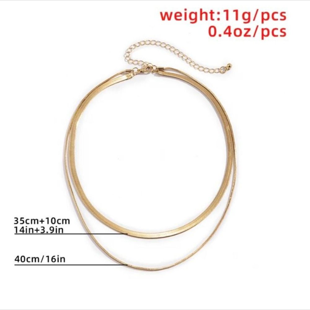 Boho silver plated double layer necklace - Picture 4 of 4